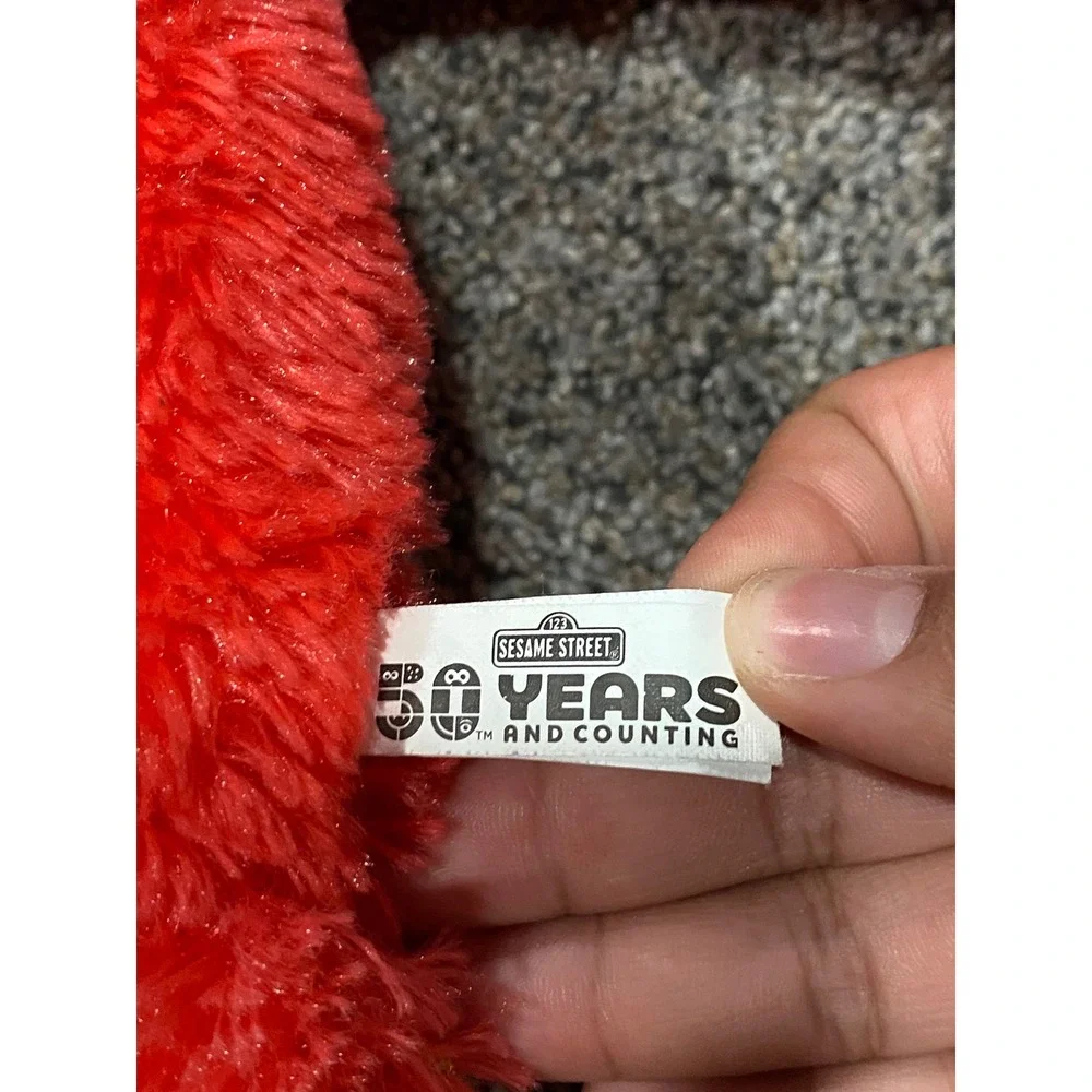 Sesame Street Elmo Plush Toy Kids Small Red Holiday Elf Hat 50th Anniversary